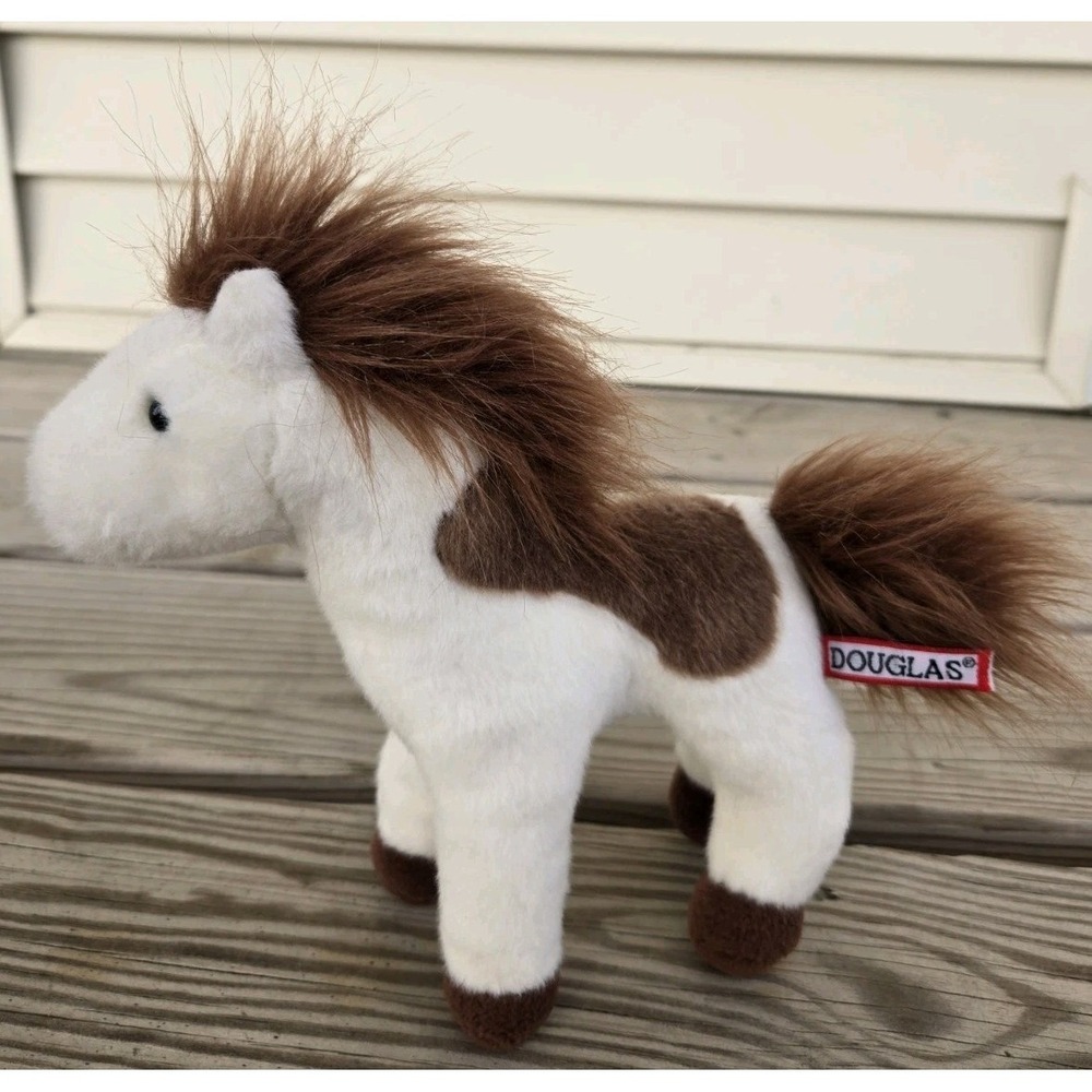 Douglas Painted Horse Cuddle Plush Stuffed Animal Brown White 8" Free Standing